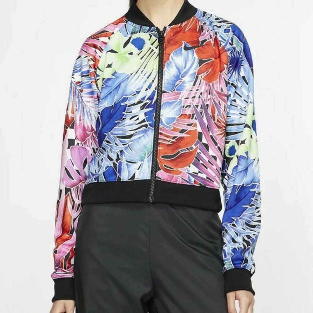 Nike Full Zip Floral Tropical Aloha Active Jacket Size Medium